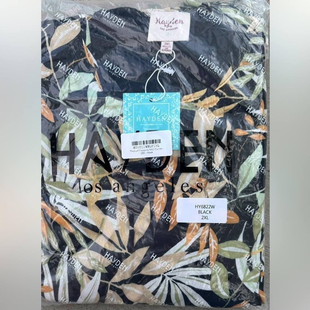 HAYDEN TROPICAL TREASURES MIDI CURVES 2XL MIDI DRESS NWT VACATION TRAVEL - Picture 6 of 6